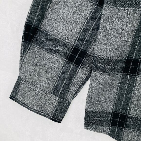 Carhartt Flannel Shirt Mens Large Tall Heavyweight Asphalt Gray Plaid New - Picture 5 of 11